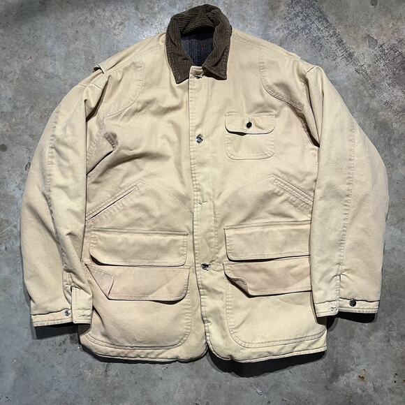 Vintage 80s Unbranded Tan Wool Reversible Barn Coat - Picture 1 of 4